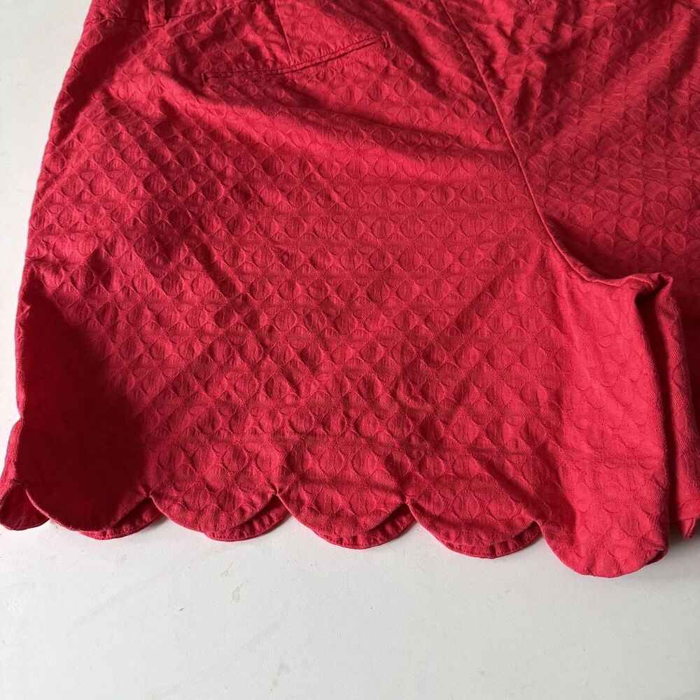 Womens Crown & Ivy Shelby Watermelon Red Eyelet Scalloped Hem Stretch Shorts 22W - Picture 12 of 16